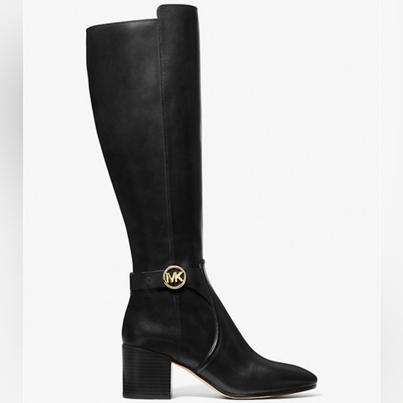 Michael Kors Carmen Leather Riding Boots/Black - Picture 2 of 14